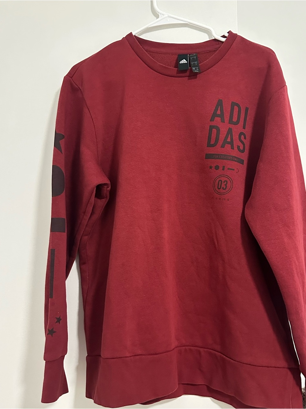 adidas Maroon Pullover Sweatshirt with Subtle Logo